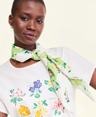 Flower Show State Flowers Print Cotton Scarf