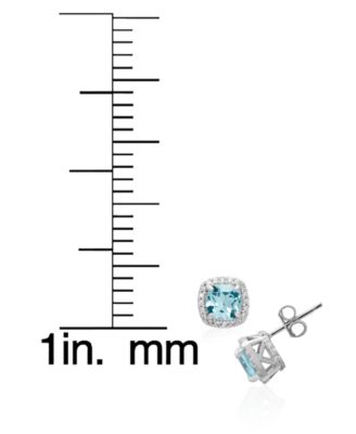 2-Piece Lab-Grown Aquamarine (1.54 ct. t.w.) & Lab-Grown White Sapphire (0.48 ct. t.w.) Pendant Necklace and Earrings Set in Sterling Silver