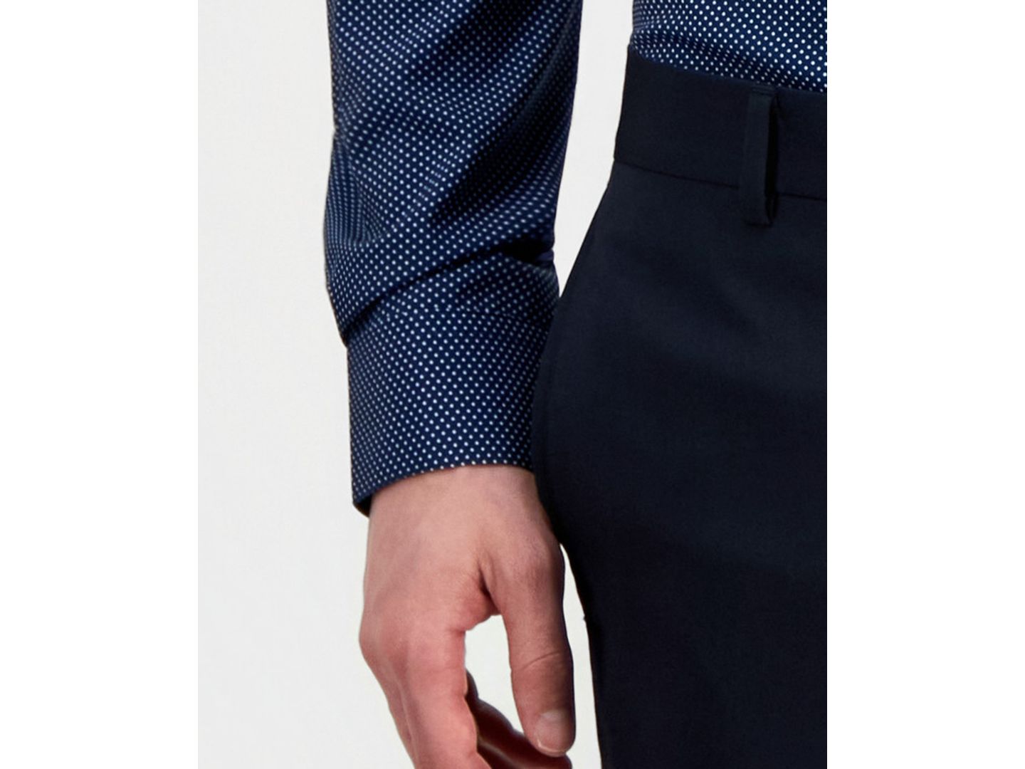 Мужская рубашка Dylan Park Slim-Fit Performance Four-Way Stretch Dress Shirt, цвет: Тёмно-синий — фото 7