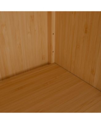 41" Bamboo Storage Locker with Door & Shelf, Large Capacity Slim Cabinet