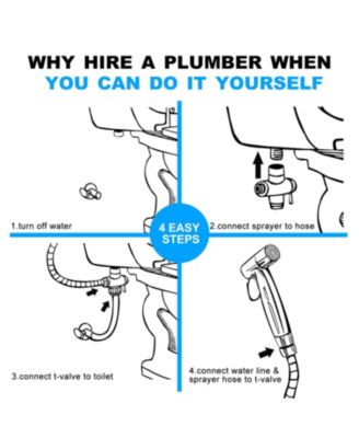 Handheld Bidet Sprayer for Toilet, Adjustable Water Pressure Jet Spray, with Bidet Hose, for Bathroom & Cloth Diaper