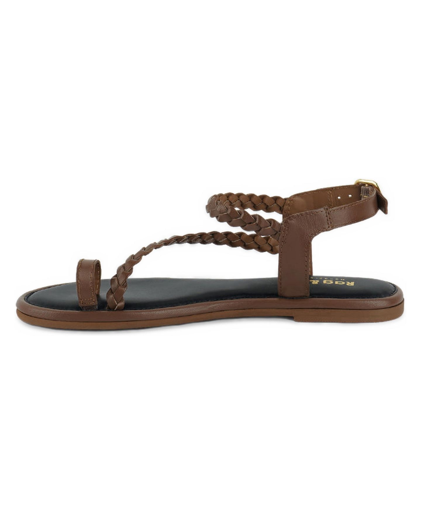 Женские сандалии Rag & Co Stallone Braided Flat, цвет: Бежевый / Хаки — фото 9