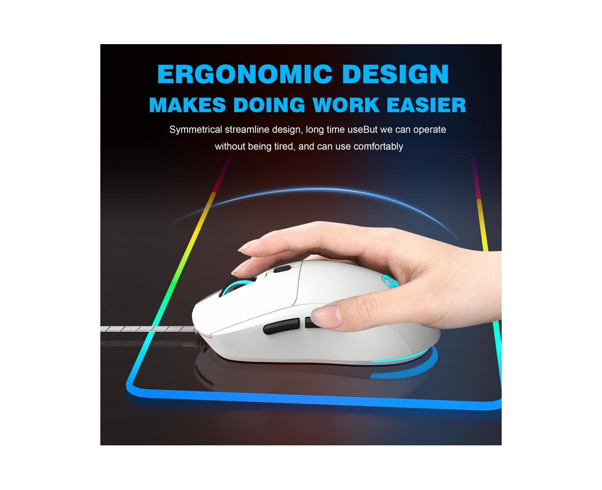 Risokeys Rgb Backlit Wired Gaming Mouse, 6-Button Ergonomic with 3600 Dpi Adjustable, for Pc Gamers