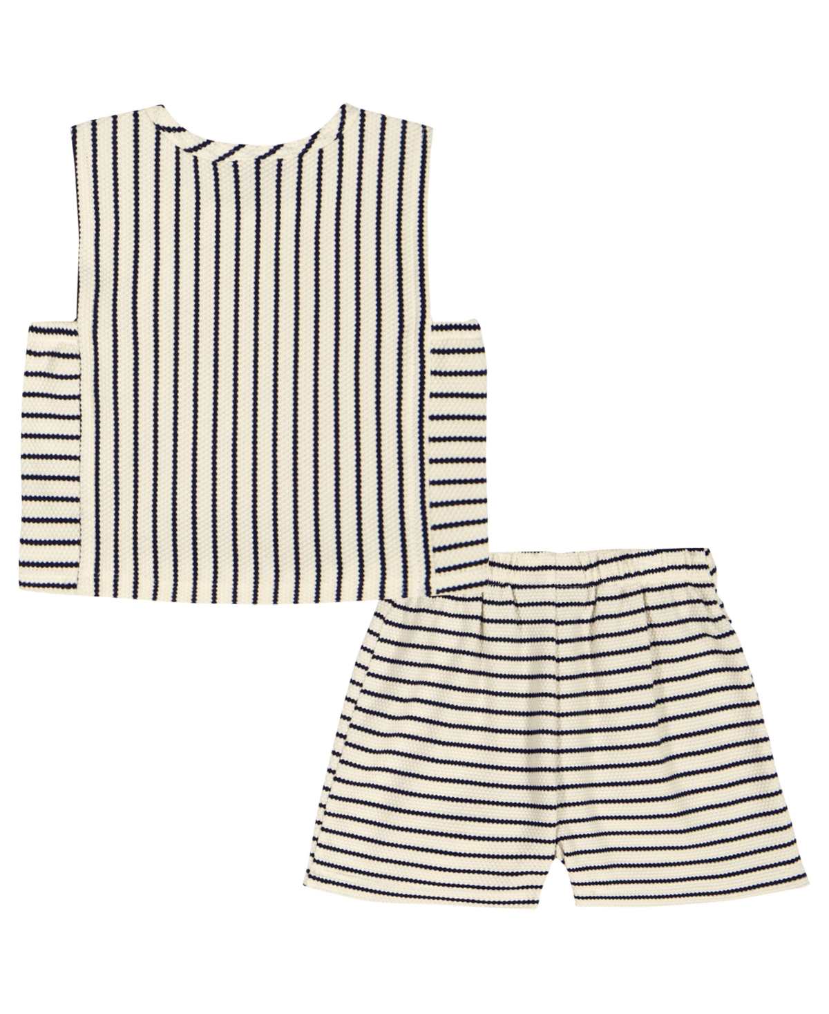 Tommy Hilfiger Baby Girls' Popcorn Pique Striped Top and Wrap Skort, 2-Piece Set
