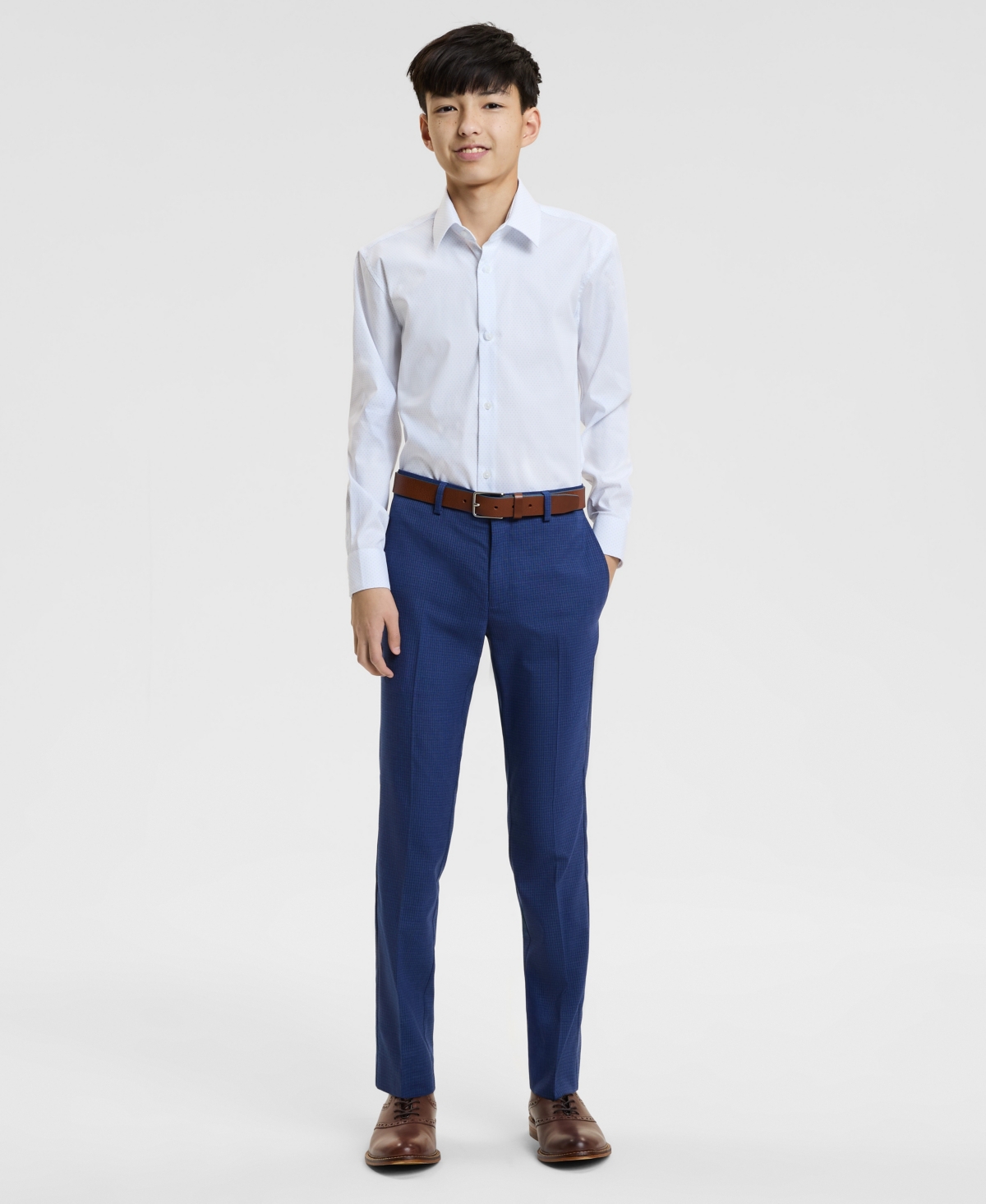 Kenneth Cole Reaction Boys' 8-20 Polka Dot Dress Shirt