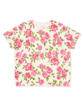 Girls' 7-16 Short-Sleeve Crewneck Floral T-Shirt