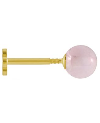 Rose Quartz (5/8 ct. t.w.) Stud Earrings in 14k Yellow Gold (Also Available in Amethyst, Onyx, Lapis, Milky Aquamarine)