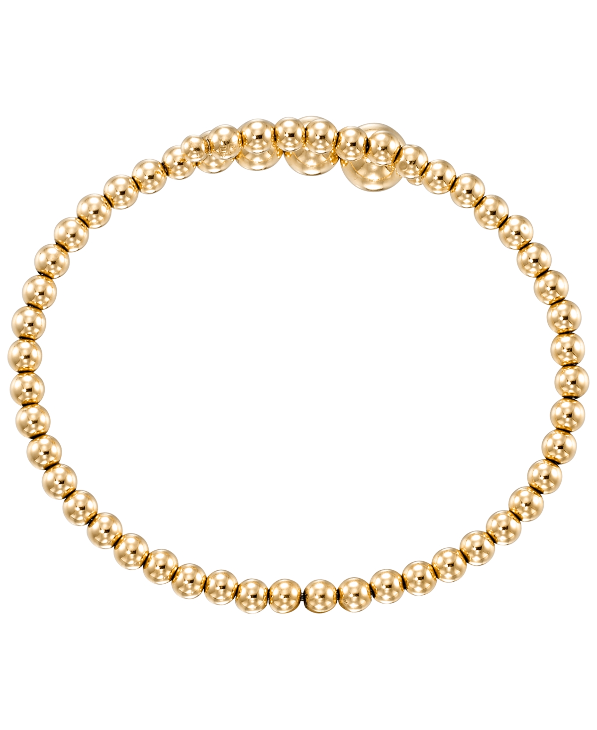 Macy's Flexible Bypass Graduated High Polish Beaded Bangle in 10k Yellow Gold