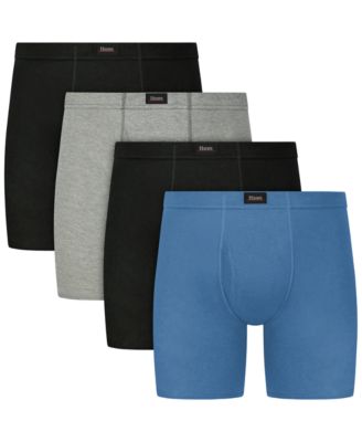 Men's Ultimate Solid Cotton Boxer Briefs, 4-Pack