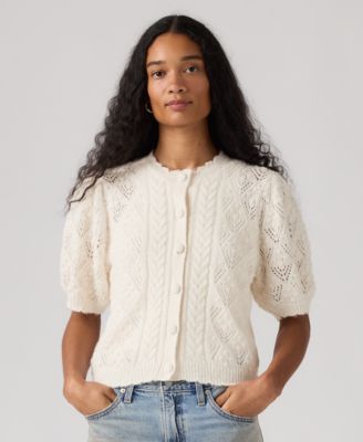 Women's Pauline Pointelle Short-Sleeve Cardigan