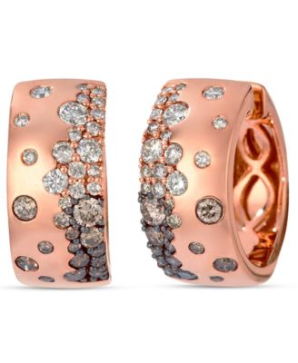 Chocolate Ombr&eacute; Diamond Earrings (1.18 ct. t.w.) in 14k Strawberry Gold