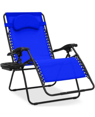 Oversized Zero Gravity Chair, Folding Outdoor Patio Lounge Recliner w/ Cup Holder