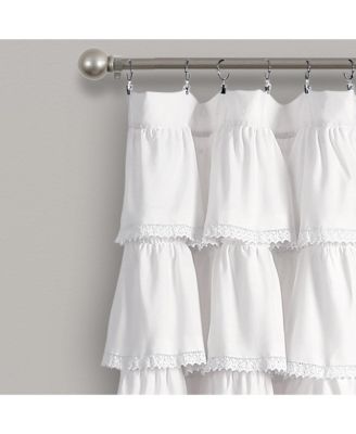 Lush Decor Lace Ruffle Light Filtering Window Curtain Panel Single 52"W x 84"L - Ruffle Curtains for Bedroom or Nursery - Coquette Curtains