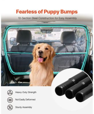 Vehicle Dog Barrier for Front Seats, 50" Wide Mesh Car Divider, Universal Fit for SUVs and Trucks
