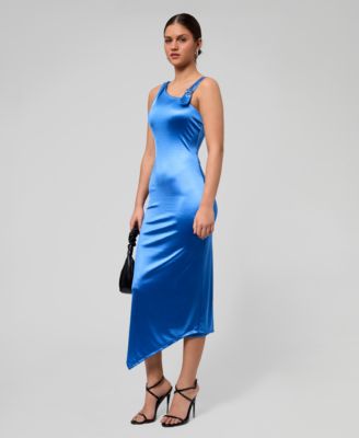 Women's Asymmetrical Neck Midi Dress