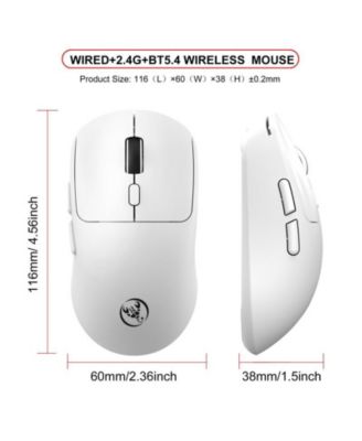 Tri Mode Wireless Gaming Mouse 6400 DPI Lightweight USB C Rechargeable Mouse