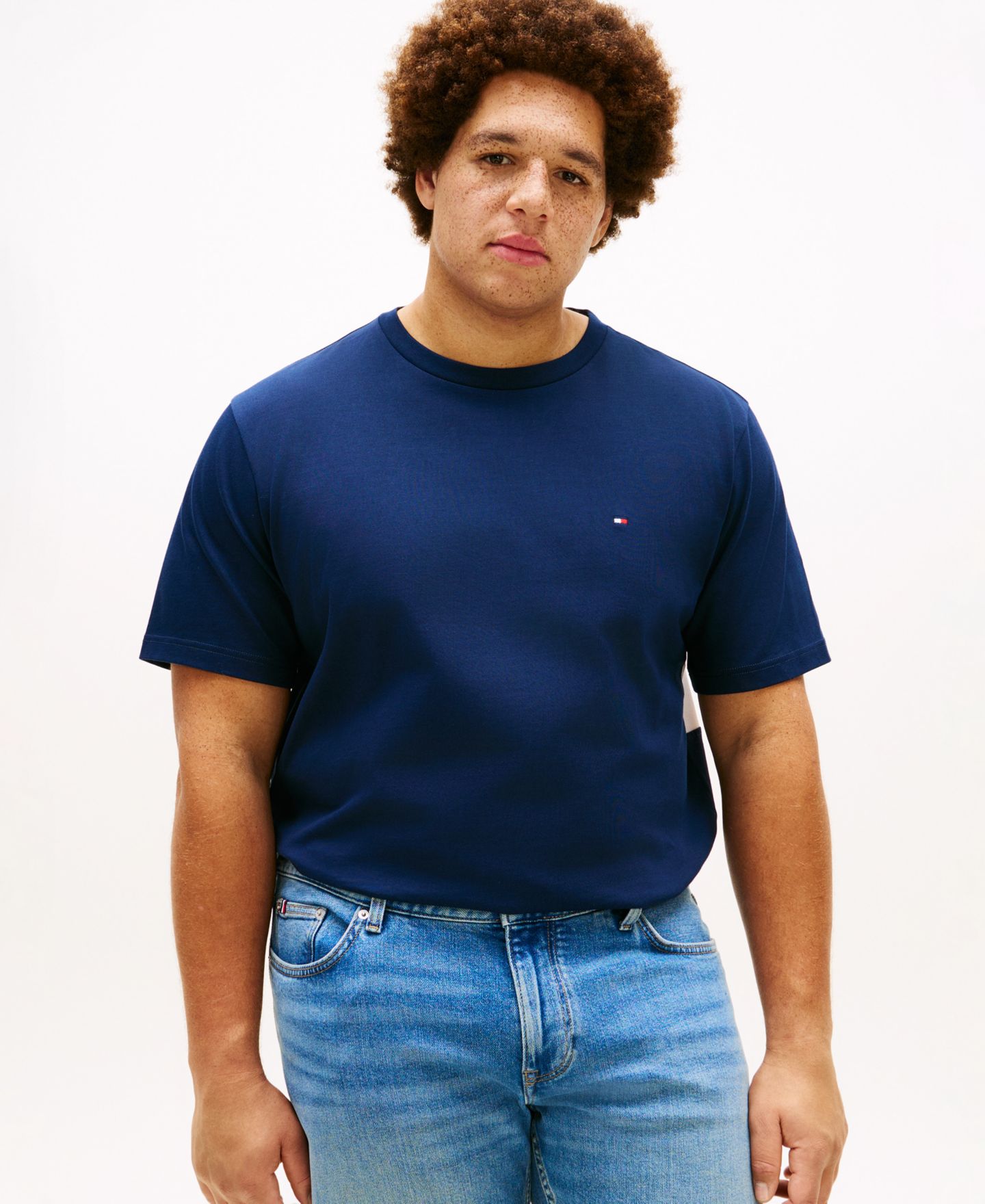 Мужская футболка Tommy Hilfiger Big & Tall Flag Regular-Fit, цвет: Карбоновый тёмно-синий — фото 1