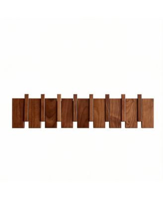 Wood Piano Key Style Wall Coat Rack with 8 Hooks