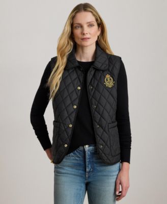 Women's Crest Patch Diamond Quilted Vest