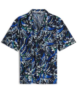 Men's Short-Sleeve Floral Print Woven Shirt