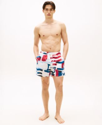 Men's Print Drawstring 5" Swim Trunks