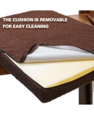 Pet Bunk Bed Window Perch with Removable Steps, Washable Cushion, and Scratching Pad, Indoor Use