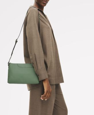 Pockets Mini Leather Ziptop Crossbody Bag