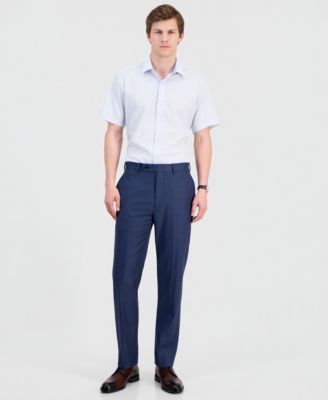 Men's Slim-Fit Performance Four-Way Stretch Short-Sleeve Dress Shirt