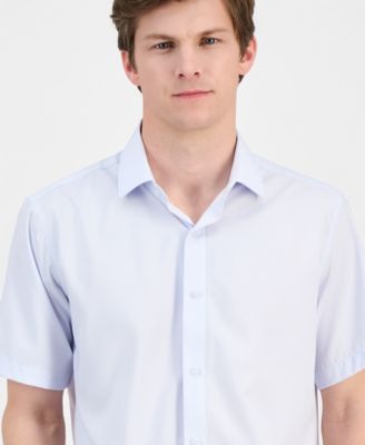 Men's Slim-Fit Performance Four-Way Stretch Short-Sleeve Dress Shirt