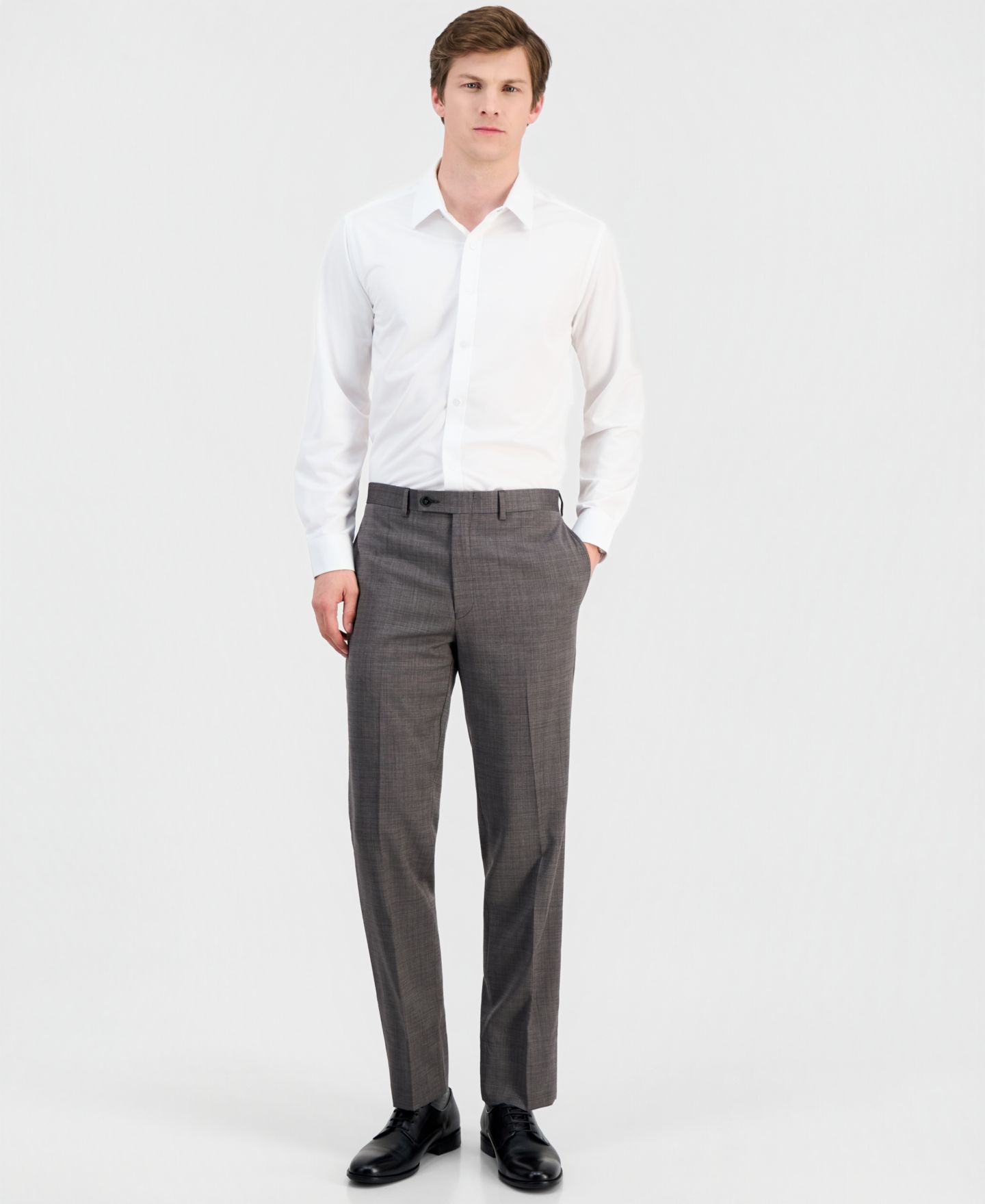 Мужская рубашка Dylan Park Slim-Fit Performance Four-Way Stretch Dress Shirt, цвет: Белый — фото 3