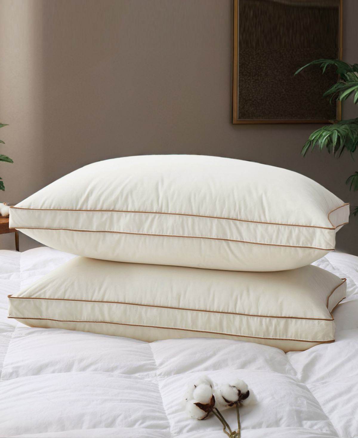 Unikome Down-Around Design Cotton Gusseted 2-Pack Pillows