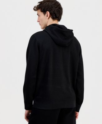 Men's Logo Waffle-Knit Pullover Hoodie