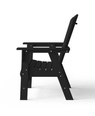 Outdoor Patio Shell-back Adirondack Dining Chair All Weather