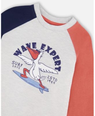 Baby Boys Jersey Long Sleeve T-Shirt Light Grey Mix