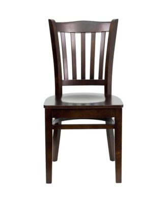 Vertical Slat Back Wooden Restaurant Dining Chair