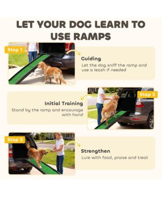 Folding Dog Ramp for Car, 61 Inches Pet Ramp with Frosted Surface