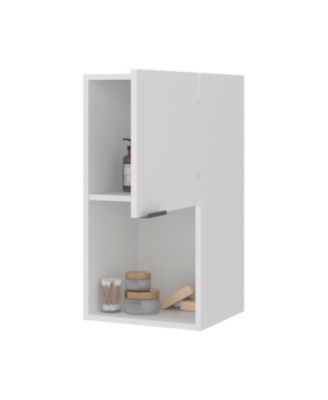 Wall-Mounted Bathroom Cabinet with Hidden Storage and Open Compartment