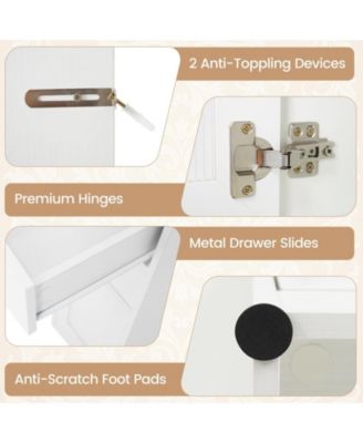 41.5" Makeup Vanity Desk with Power Outlets and 3 Color Lighting Modes, Mirror