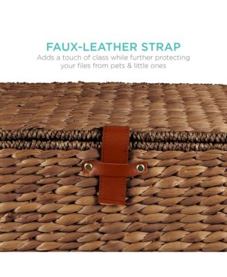 Hyacinth Rolling Filing Cabinet Mobile Organizer Storage Basket w/ Lid, Locking Wheels