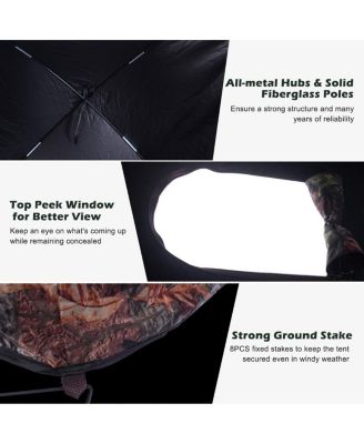 Portable Pop-Up Ground Camo Hunting Blind Enclosure, Surround View Shelter