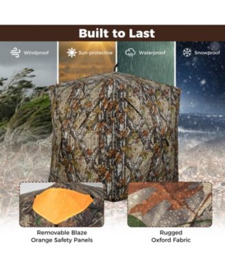 270° See-Through Pop-Up Hunting Blind for 3-4 People with Full-Open Swing Door