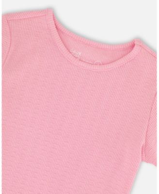 Baby Girls Crinkle Jersey T-Shirt Pink