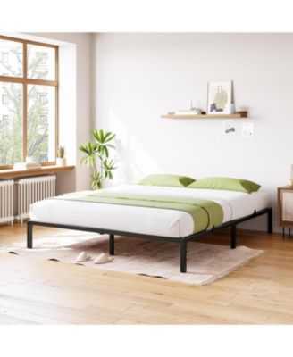 12 Inch Full Metal Bed Frame with Storage Space, Heavy-Duty Mattress Foundation with Stoppers, No Box Spring, Noise-Free, Black