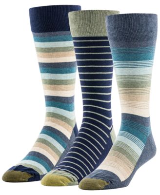 Men's Block Stripe Crew Socks, 3-Pack