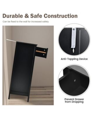 2-Door Freestanding Bathroom Cabinet with Drawer and Adjustable Shelf