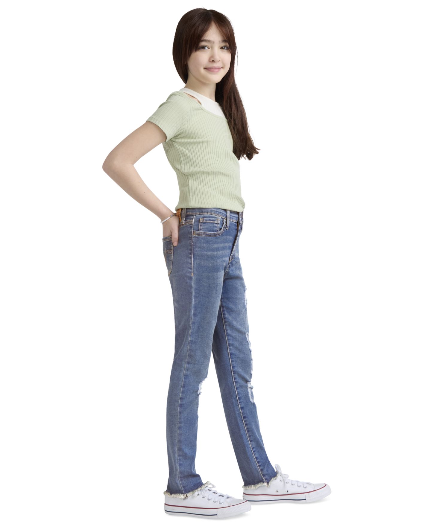 Джинсы Levi's 720 High-Rise Super Skinny Jeans для девочек, цвет: Синий — фото 3