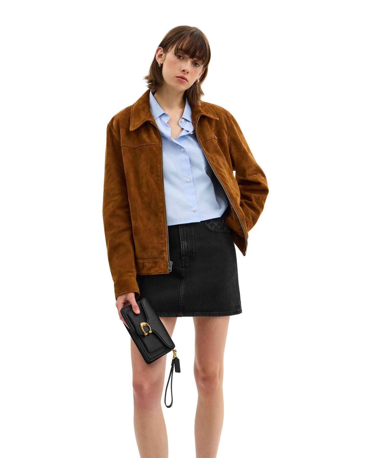 Женская сумка COACH Tabby Mini Pebble Leather Chain Crossbody 19, цвет: Латунный / Чёрный — фото 2