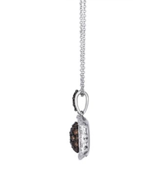 Chocolate & Vanilla Diamond Pendant (0.86 ct. t.w.) in 14k Vanilla Gold