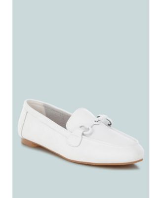 Womens Taranis Monochromatic Horsebit Real Leather Loafers