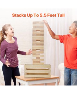 60-Piece Giant Tumbling Timber Set with Storage Crate & Scoreboard